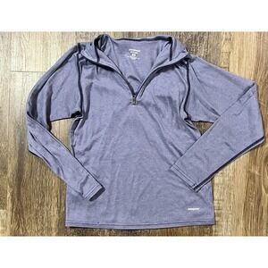 Patagonia Capilene Purple Lightweight Top Womens S Stretchy 1/4 Zip Logo Base